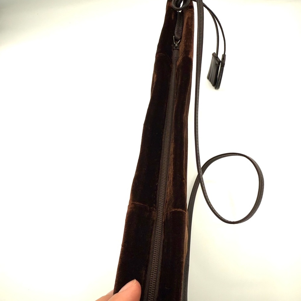 Yves Saint Laurent Velvet Brown Shoulder Bag - Picture 9 of 12